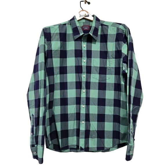 UNTUCKit Shirt Men's Size Large‎ Green Blue Plaid Bonarda Collared Button Up - Picture 1 of 6